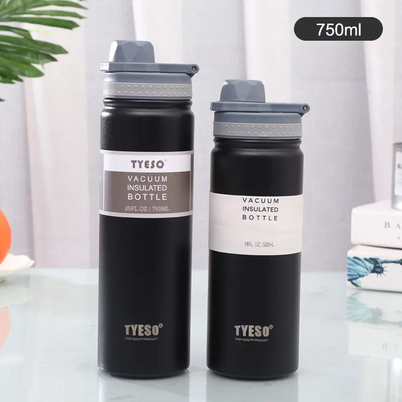 Tyeso Botella Termica de Acero inoxidable color Negro 530/750ML. Frio –  Termo Express